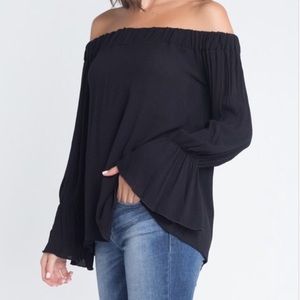 Last 1 - Store Closing‼️ Off Shoulder Bell Sleeve Top